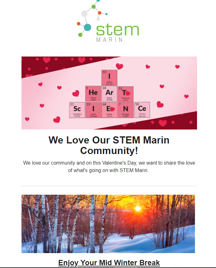 STEM Marin February 13th Newsletter